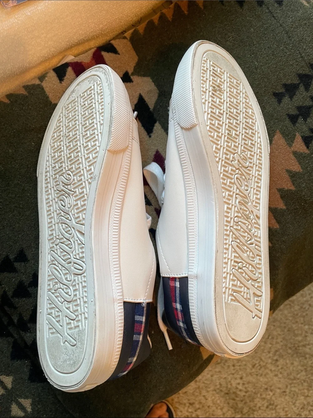 Tommy Hilfiger White Lace-Up Sneakers with Navy & Red Accents
